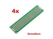 4pcs Double Side Prototype Universal Printed Circuit Board 2*8cm Size