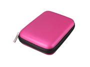 Portable Hard Disk Drive Shockproof Zipper Cover Bag Case 2.5 HDD Bag rose Red