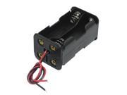Black Tow Layers 4 x 1.5V AA Batteries Battery Holder Case Box w Wire Leads