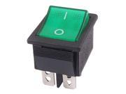Green Light 4 Pin DPST ON OFF Snap in Boat Rocker Switch 16A 250V 15A 125V AC