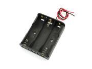 Spring Clip Black Plastic 3 x 1.5V AA Battery Case Slot Holder