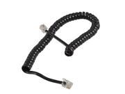 Replacement RJ9 4P4C Plug Coiled Stretchy Telephone Cable Black