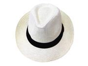 White Casual Straw Fedora Hat Sun Hat For Lovers