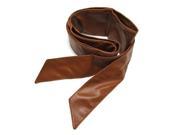 New PU Leather Ladies Wrap around Tie Corset Cinch Wide Belt Brown