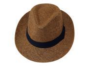 Coffee Casual Straw Fedora Hat Sun Hat For Lovers