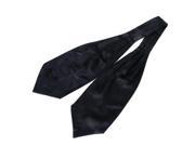 Satin Tuxedo Wedding Self Ascot Cravat Necktie for Men Black