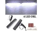 2X Universal 6 LED Car Daytime Running Daylight DRL Fog Light Lamp