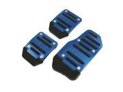 3 Pcs Black Blue Plastic Metal Nonslip Pedal Cover Set for Car