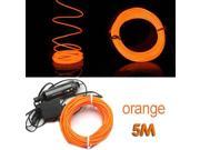 5M Flexible EL Wire Neon LED Light Orange