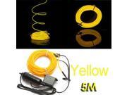 5M Flexible EL Wire Neon LED Light Yellow