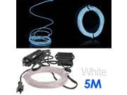 5M Flexible EL Wire Neon LED Light White