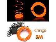 3M Flexible EL Wire Neon LED Light Orange