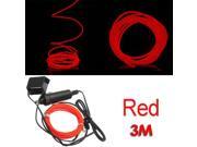 3M Flexible EL Wire Neon LED Light Red