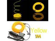 1M Flexible EL Wire Neon LED Light Yellow