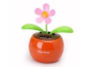 Flip Flap Solar Powered Flower Flowerpot Swing Dancing Toy Orange