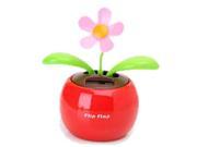Flip Flap Solar Powered Flower Flowerpot Swing Dancing Toy Red
