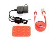 Waterproof Car Cigarette Lighter Double USB Outlet for Motorcycle Scooter Quad Charger Red