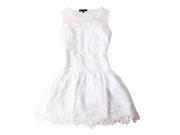 Silk Organza Senior Water soluble Flower Embroidered Lace One piece Women Dress White S
