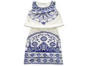 Sexy Women Floral Printed Summer Loose Ladies 2 Piece Crop Tops And Skirt S