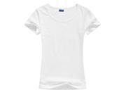 New Women Summer Casual Lycra Cotton Solid O Neck T shirt Women Clothes Tops White XXL