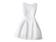 Summer Girl Womens Dress White Mini O neck Sleeveless Slim Elegant Short Dresses L