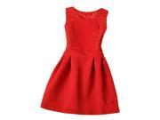 Summer Girl Womens Dress Red Mini O neck Sleeveless Slim Elegant Short Dresses M