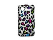 Colorful Leopard Design Protective Hard Rubberized Case Cover for HTC Droid Incredible 2 .