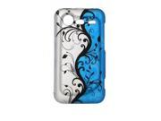 Blue Silver Black Vines Design Protective Hard Rubberized Case Cover For HTC Droid Incredible 2 Free Magic Soil Crystal Gift