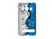 For HTC Evo 4G Blue Silver Vines Design Snap On Protector Hard Case Cover