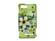 For Motorola Droid X2 Accessory Blossoming Spring Flower Butterflies Protective Hard Rubberized Case Cover Design