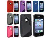 2 Tones S Shape Hybrid TPU Candy Skin Cases Covers For iPhone 4