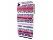 Tribal Pattern e Stripe Combination Image Design Frosted Hard Plastic Snap On Back Case Cover for iPhone 4 4S Pink with Grey