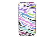 Rubberized Colorful Zebra Snap on Design Case Hard Case Skin Cover Faceplate for Apple iPhone 4g