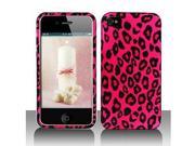 Hot Pink Black Leopard Graphic Case For iPhone 4