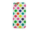 White Colorful Polka Dot Flex Gel TPU Case Cover fit for the New iPhone5 5G Keyring