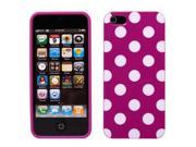New Purple Whitesimple Polka Dot Gloss Flex Gel Cover Case For Apple iPhone5