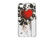 Heart and Black Leaves on Silver Protector Cover Case Faceplate for iPhone 4S