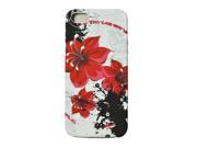 Red and flower TPU Gel Case for iPhone 5