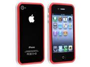 Bumper TPU Case with Aluminum Button compatible with Apple iPhone 4 4S White Red