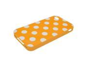 Orange Polka Dot Flex Gel Case for iPhone 4 4S