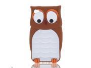 Brown White Owl Flexa flexible silicone soft skin Case Cover for Apple iPhone 4 4G 4S