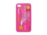 Hot Credit Card Soft Silicone Rubber Skin Case Cover for Apple iPhone 4s 4 4G Peach