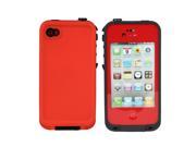 RED PEPPE WATERPROOF SHOCKPROOF HEAVY DUTY DIRT RESISTANT CASE COVER FOR iPHONE4 4S Red