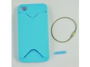 New Blue Credit Card Holder Glossy Hard Case Cover for iPhone 4 4G 4S