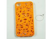 Orange Bird s Nest sleek hard back Cover Case fit for iPhone4 4G 4S Keyring