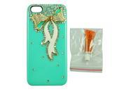 Baby Green 3D Bling Rhinestone with Gold Bow Hard Case Cover fit for the New iPhone 5 5G Keyring