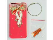 Hot Pink 3D Bling Rhinestone with Gold Bow Hard Case Cover fit for the New iPhone 5 5G Keyring