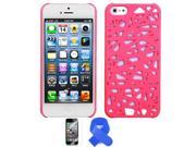 Hot Pink Bird Nest Rear Hard Case Cover fit for the New iPhone5 5G Free Screen Protector Free Cable Tie