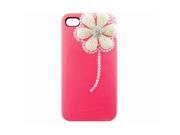 New Prastic Rose 3D Flower Pearl Glitter Diamond Case Cover for iPhone 4 4G 4S
