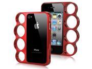 Knuckle Bumper Case for iPhone 4S 4 Red
